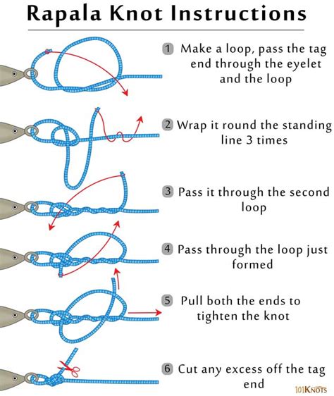 Tying fg knot or sebile knot step by step tutorial, diagram, demonstration, how to make instructions, images, pics, quick fg knot review. How to Tie a Rapala Loop Knot