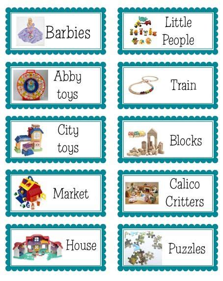 Toy room organization can be a daunting task, but using toy bin labels make it easier! BumbleBaby Mommy: Organization 2012 | Toy bin labels, Kids ...