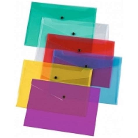 Pack Of 24 Quality Assorted Colours Plastic Document A4 Wallet Folders