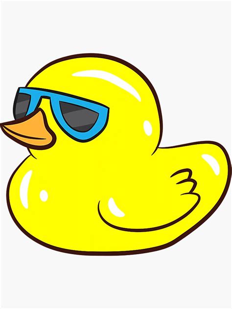 Cute Rubber Duck With Sunglasses Love Rubber Ducks Sticker For Sale