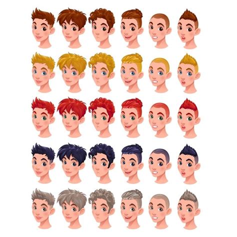 Hairstyles For Cartoon Characters Vector Free Download