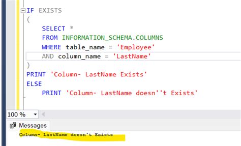 How To Check If A Column Exists In Sql Server Table