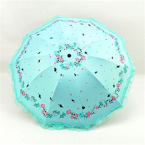 Romantic Beautiful Butterfly Flower Lace Umbrella Parasol Compact