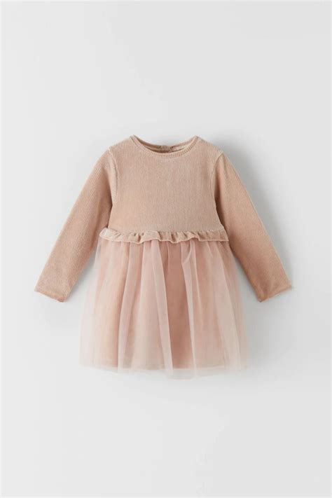 Contrasting Tulle Dress Zara United States Zara Kids Dress Kids