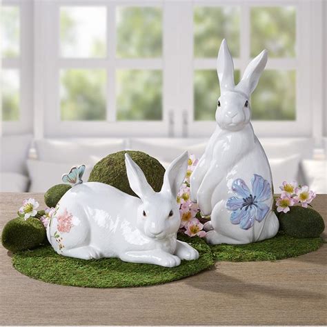 Butterfly Fields Rabbit Figurine Sitting 13 In Fitz And Floyd