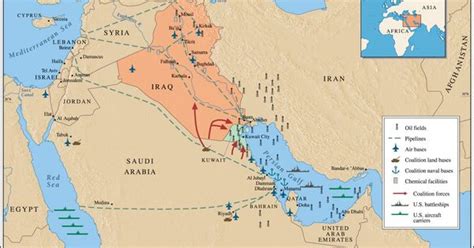 World History Wall Maps The Persian Gulf War 1991 Products