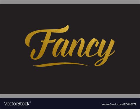 Fancy Gold Word Text Typography Royalty Free Vector Image