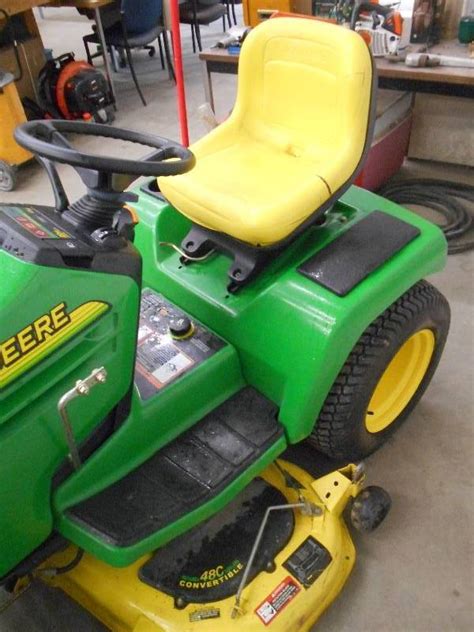 John Deere Gx345 Lawn Tractor With 42 Snowblower And Mower Deck Le