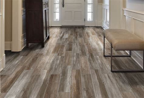 Style Selections Woods Vintage Gray 6 In X 24 Glazed Porcelain Wood