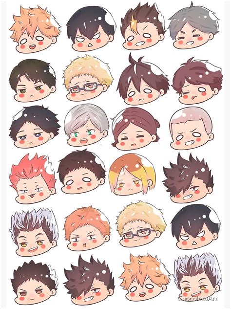 Haikyuu Chibi Heads Art Print For Sale By Chocoletoart Redbubble