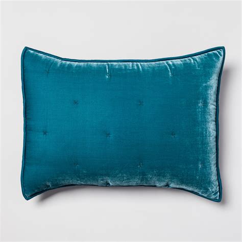 Teal Velvet Tufted Stitch Sham Standard Opalhouse Size Standard Sham Blue Pillow Shams