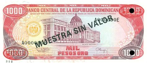 dominican republic p138s3 1000 pesos oro from 1994