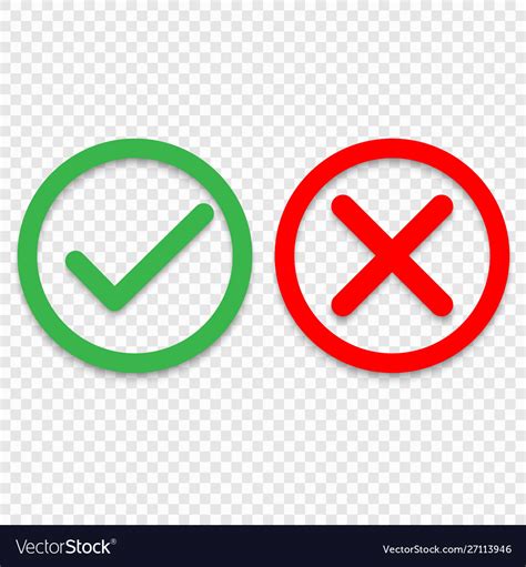 With a series of code, you can insert four different tick marks. Green tick and red cross checkmarks line icons Vector Image