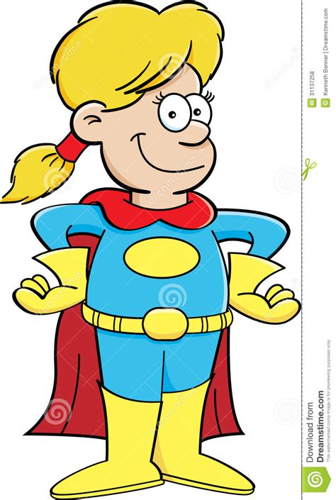 Cartoon Superhero Girl Stock Vector Illustration Of