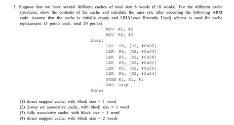 Solved Suppose That We Have Several Different Caches Of Chegg