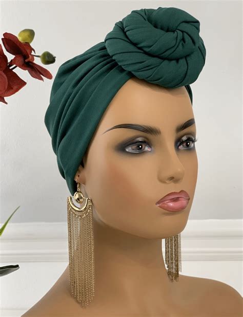 Pre Tied Turban Tie It Yourself Headwrap Option Available Etsy Head Wraps Thick Hair Styles