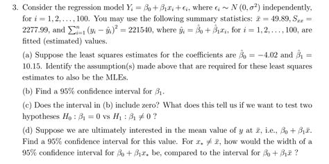 solved consider the regression model yi β0 β1xi ϵi where