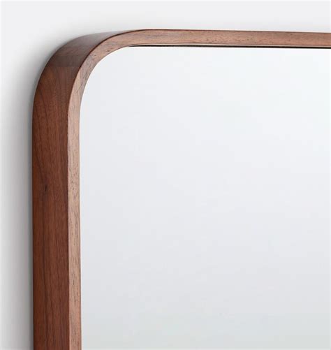 32 X 48 Solid Walnut Rounded Rectangle Mirror Rejuvenation Rectangle Mirror Mirror