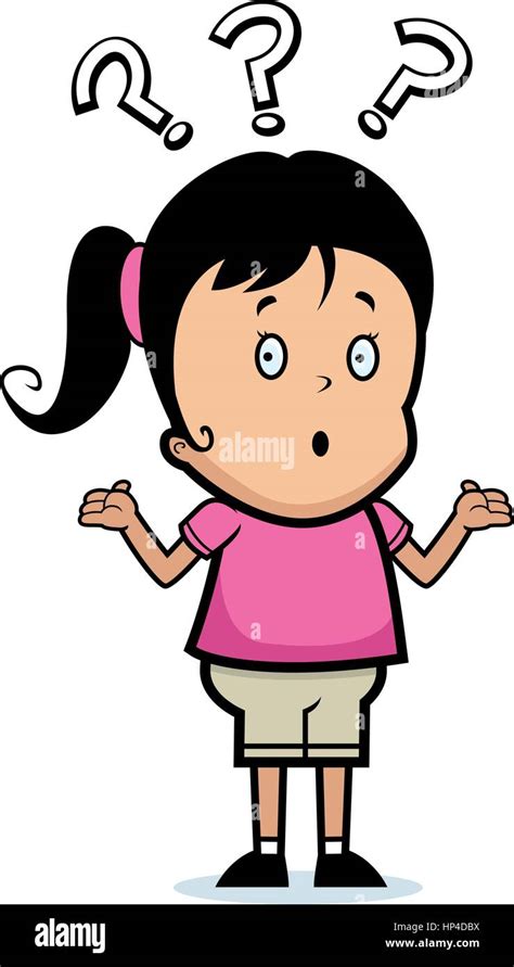 A Cartoon Girl With A Confused Expression Stock Vector Image And Art Alamy