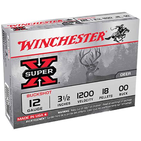 winchester super x 12 gauge 3 5in 00 buck buckshot shotshells 5 rounds sportsman s warehouse