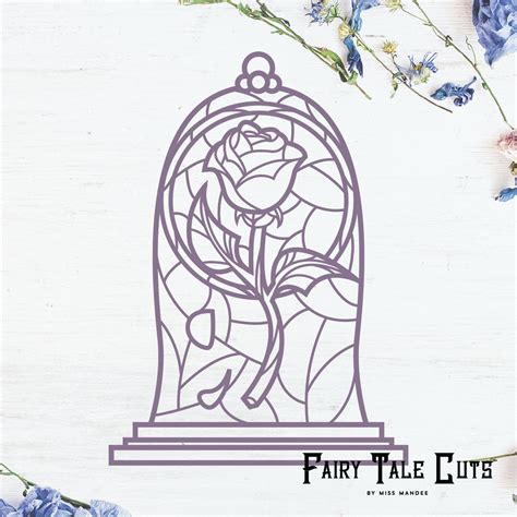 Beauty And The Beast Rose Stained Glass