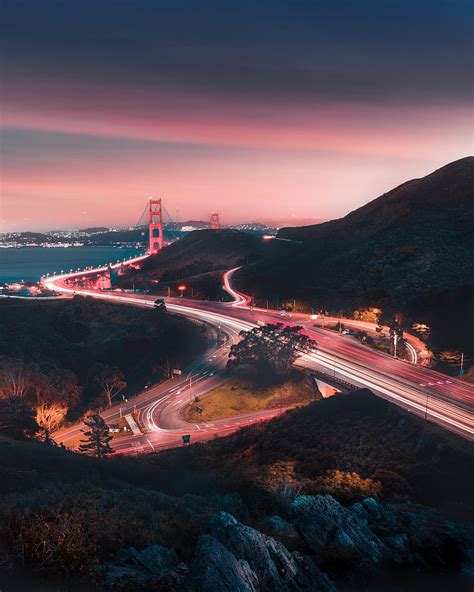 Bridge Road Winding Evening Glow Hd Phone Wallpaper Peakpx