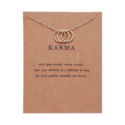 Karma Gold Color Three Circle Necklace In Choker Necklaces From Jewelry
