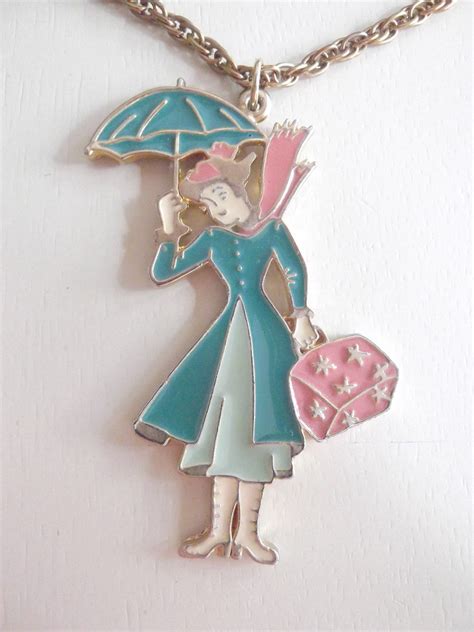 1970s Mary Poppins Enamel Necklace Vintage Walt Disney Etsy