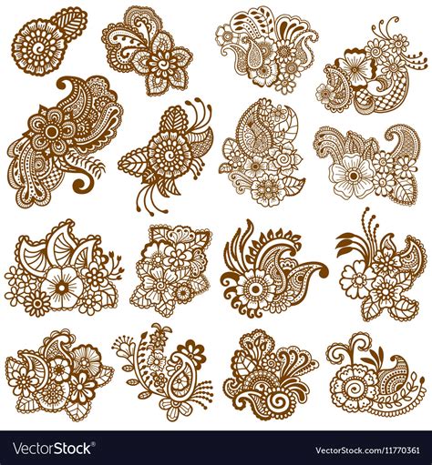 Mehndi Design Patterns Royalty Free Vector Image