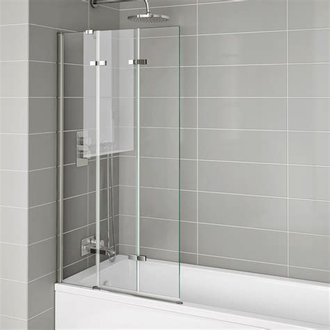 Bath Screen X Mm Folding Shower Screens For Baths Clear