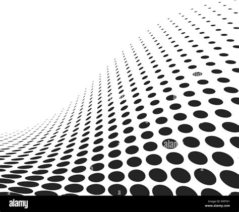 Abstract Dotted Wavy Surface Spotted Halftone Vector Background Stock