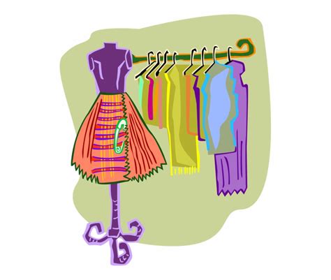Vector Illustration Of Retail Fashion Dresses And Clothes Clip Art
