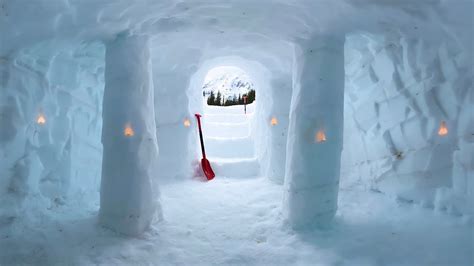 Luxury Snow Cave Build How To Builddig A Large Snow Cave Youtube