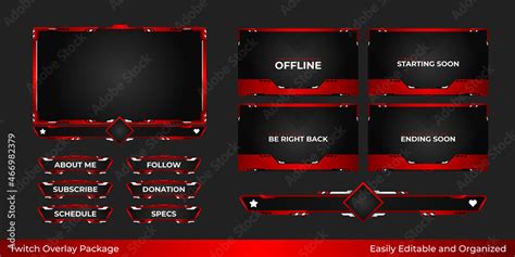 Twitch Stream Overlay Package Including Facecam Overlay Offline