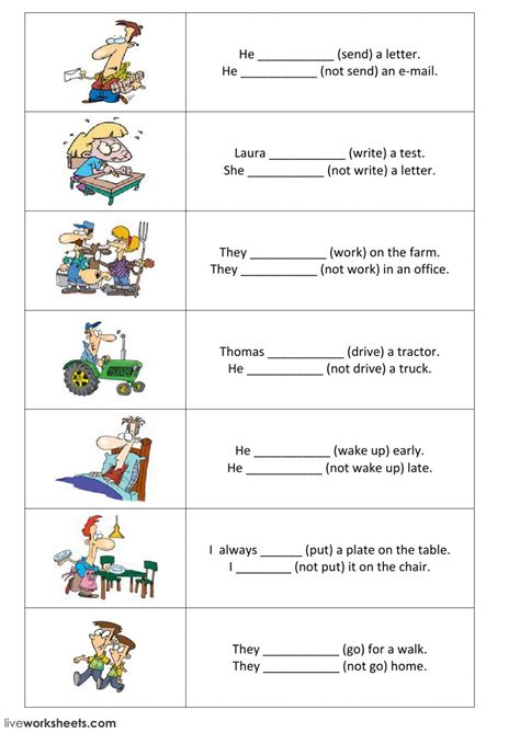Present Simple Positive And Negative Sentences Part 2 Worksheet
