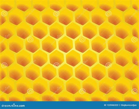 Yellow Honeycomb Pattern Background Stylish Design Vector Illustration