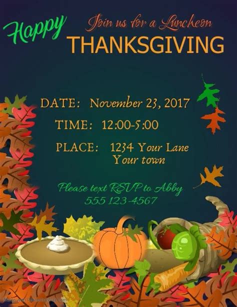 Copy Of Thanksgiving Flyer Template Postermywall