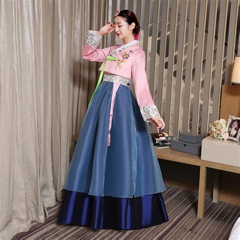 Elegant Pink Women Hanbok Korean Traditional Dress Korean Costumes National Costume Cotton