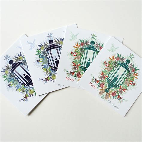 Christmas Lantern Collection Pack Of Four Cards Decorque Cards