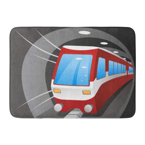 Godpok Station Metro Cartoon Of Subway Train Tunnel Long Rug Doormat