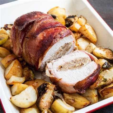 Sausage Stuffed Pork Loin Roast Three Aussie Farmers