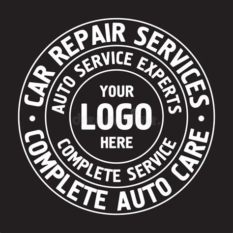 Auto Repair Services Badge Template Car Service Label Emblem Stock