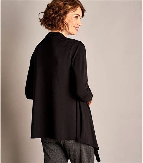 Black Womens Waterfall Cardigan Woolovers Us