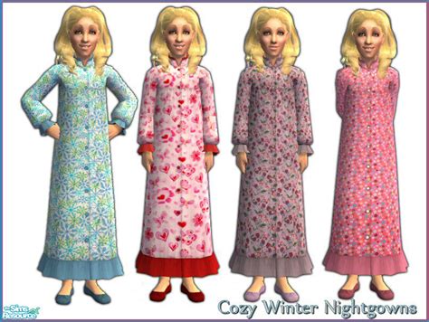 The Sims Resource Cozy Winter Nightgowns