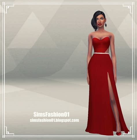 Sims Fashion01 Sims Fashion01 Long Dress With Slit