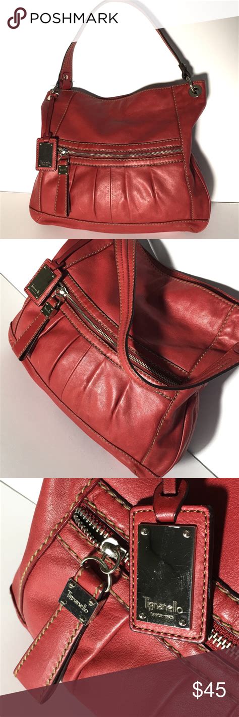 Tignanello Red Leather Hobo Bag Creamy Leather Gorgeous Rich Deep