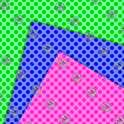 Seamless Polka Dot Digital Paper In Rainbow Colors Etsy