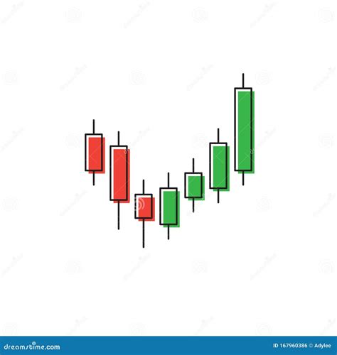 Candlestick Chart Vector Icon Symbol Market Isolated On White