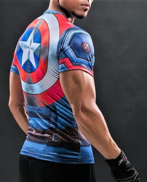 Captain America T Shirt Gym Heroics Apparel