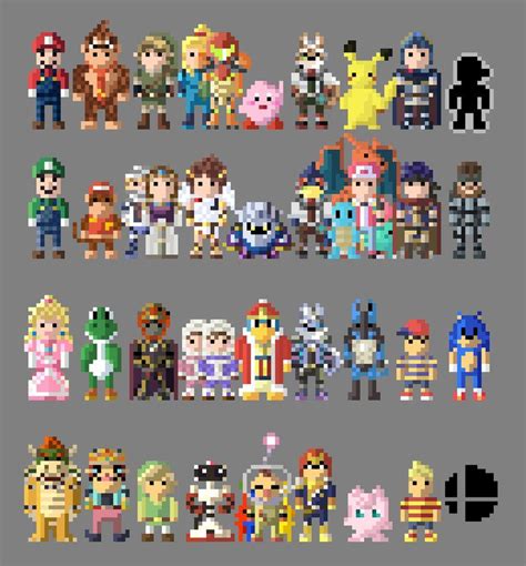 Super Smash Bros Melee Characters 8 Bit By Lustriouscharming On